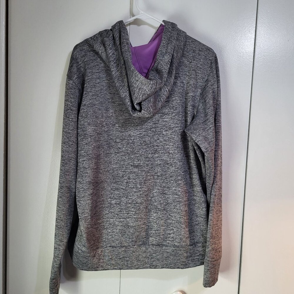 Under Armour Womens LG Pullover Hoodie Sweatshirt Gray Purple Athleisure - Picture 2 of 6